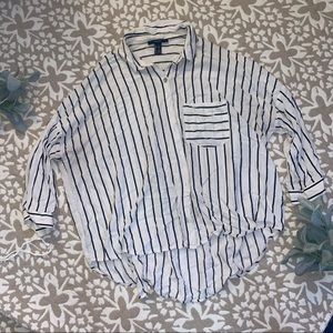 Button down loose blouse.